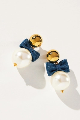 Lele Sadoughi Bow and Pearl Drop Earrings | Anthropologie (US)