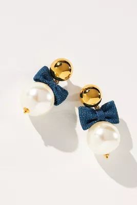 Lele Sadoughi Bow and Pearl Drop Earrings | Anthropologie (US)