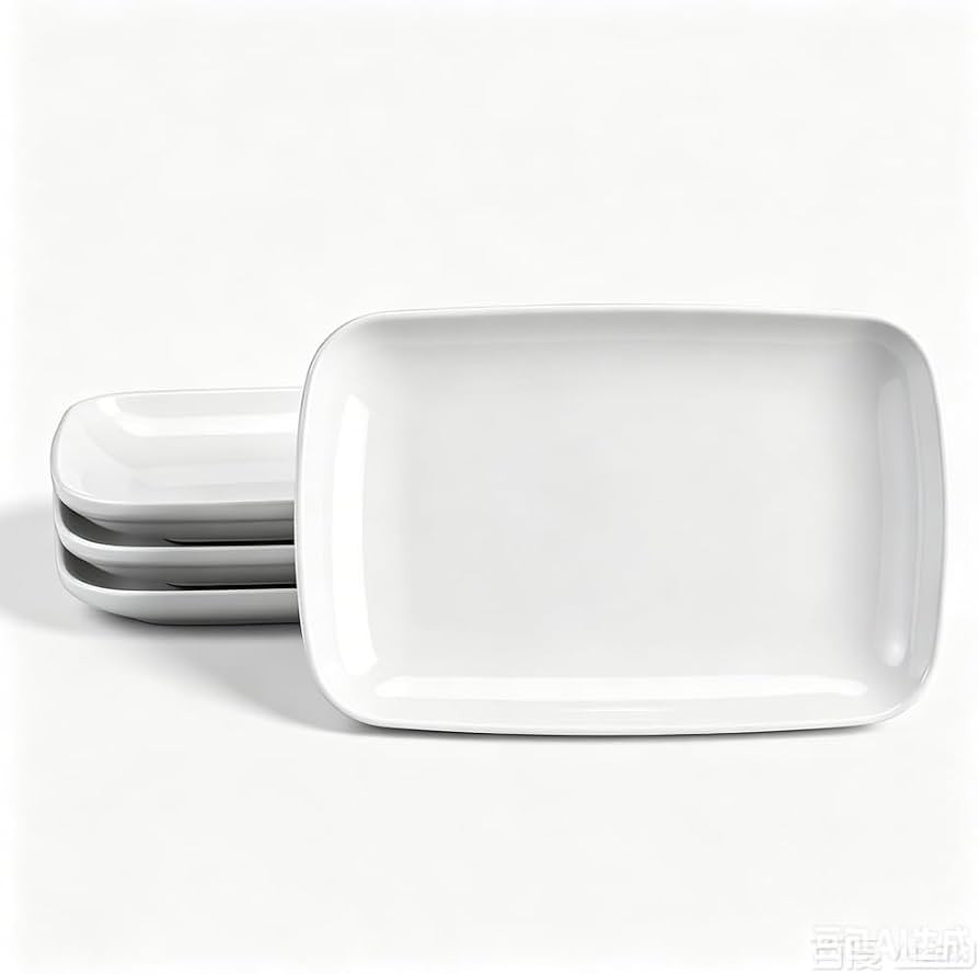 Melamine Platters, 4 Pack Rectangular Dinner Plates, 9\u201d X 6\u201d Fruit Cake Bread Sushi Pla... | Amazon (US)