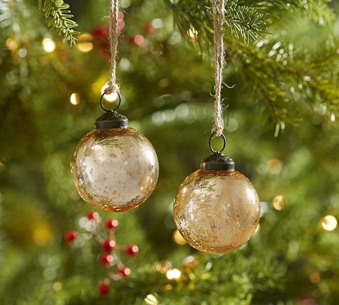 Silver & Gold Mercury Glass Ball Ornaments - Set of 6 | Pottery Barn (US)