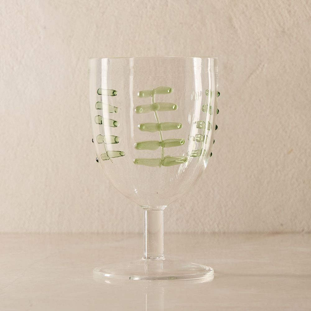 Palm Applique Wine Glasses | West Elm (US)