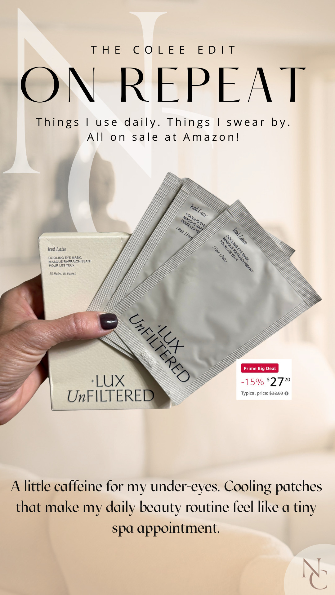 A tiny spa appointment while I answer emails. 🤎 These cooling under-eye patches are one of my favorite little morning beauty rituals—and they’re marked down for the Amazon sale. Adding another box while they’re on sale! 

 #LTKdayinmylife #LTKSaleAlert #LTKBeauty