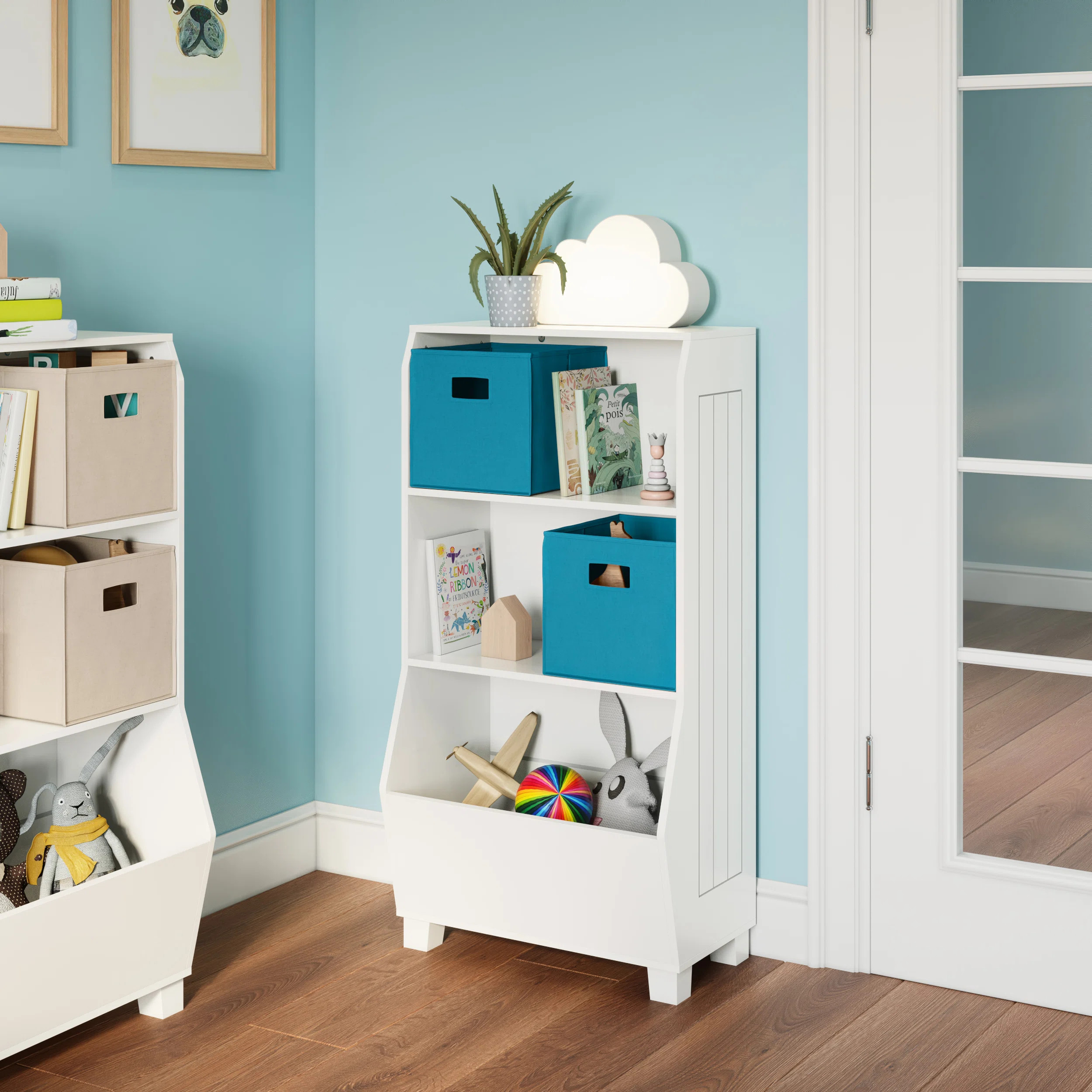 RiverRidge Kids 23in Playroom Bookshelf with Veggie Bin Organizer and 2 Open Toy Storage ShelvesB... | Wayfair North America