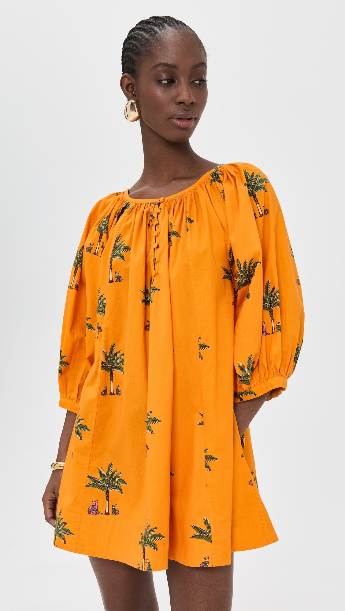 Shirred Half Placket Mini Dress | Shopbop