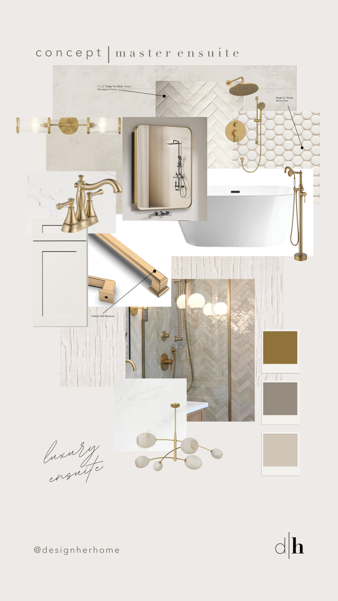 Luxury Master Ensuite

The perfect escape for an elevated, spa-like experience in the comfort of your own home. 

Featuring brushed brass hardware, herringbone bejmat tile, and a free standing tub with tub filler -- this is the master ensuite of your dreams.  

 

#LTKcanada #LTKhome #LTKover50style