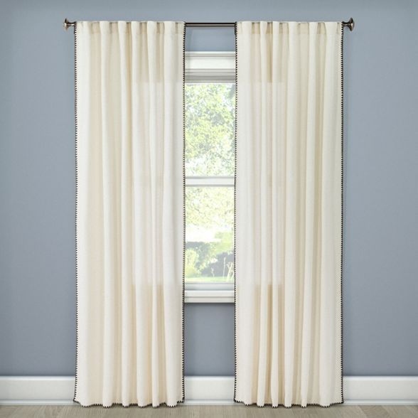 Stitched Edge Light Filtering Curtain Panel - Threshold™ | Target