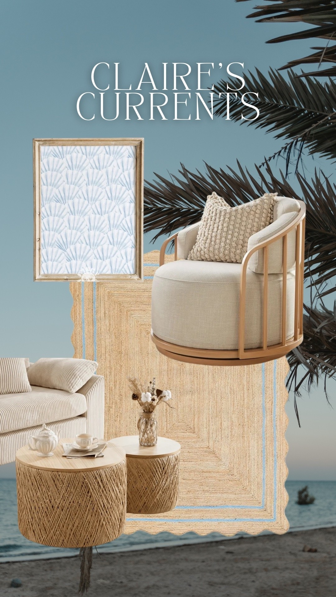 Coastal living room decor inspo… from Walmart!!! 🩵🦪🐚🤍🌊