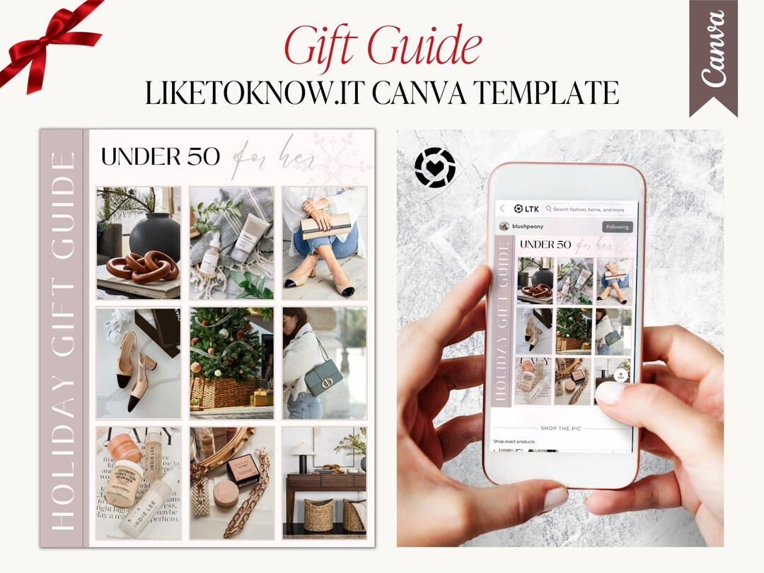 Liketoknowit Holiday GIFT GUIDE Canva Template, Customizable Editable Collage for Bloggers Influe... | Etsy (US)
