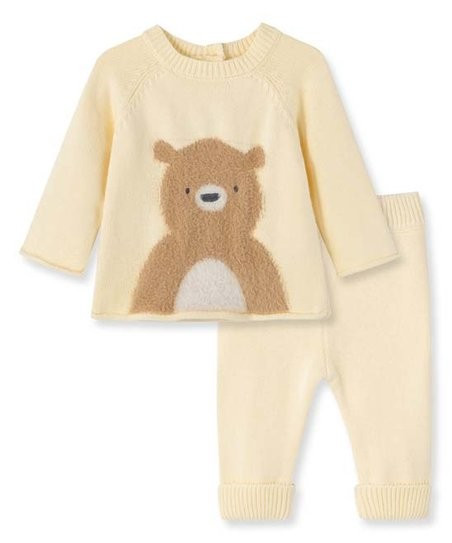 Ecru & Brown Bear Sweater & Pants - Infant | Zulily