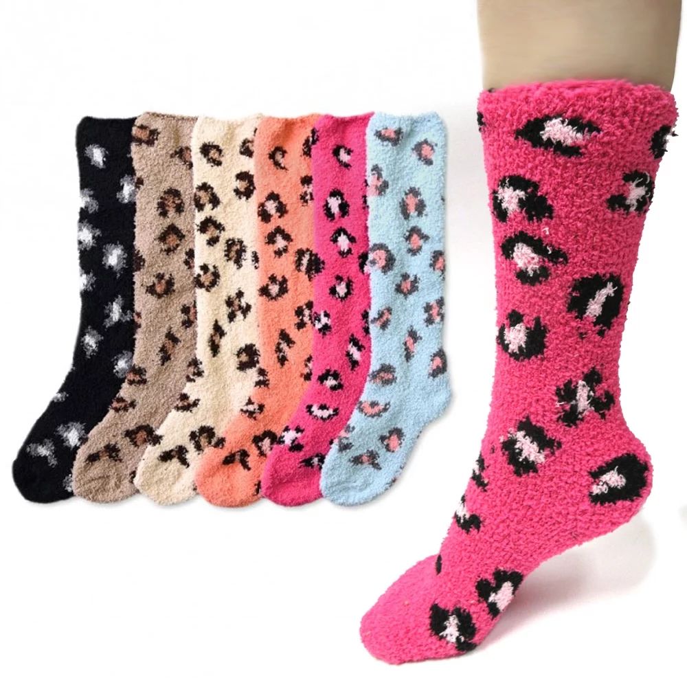 6 Pairs Women Girl Winter Socks Fuzzy Cozy Slipper Long Knee High Soft Warm 9-11 | Walmart (US)