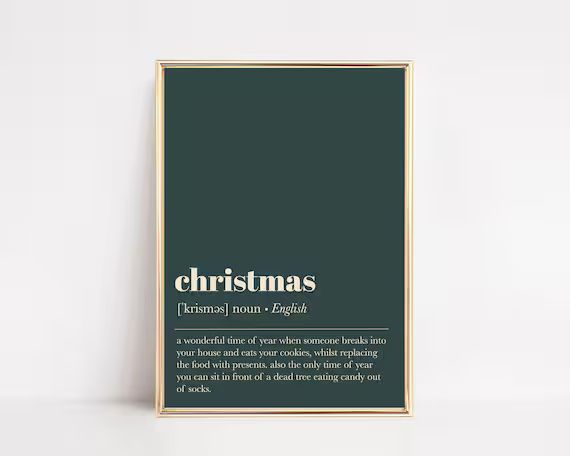 christmas definition print | christmas printable wall art | christmas wall decor | holiday art | ... | Etsy (US)