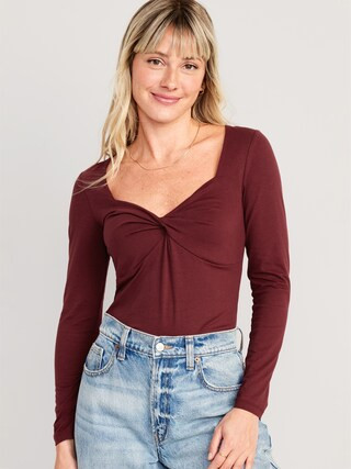 Fitted Twist-Front Top for Women | Old Navy (US)