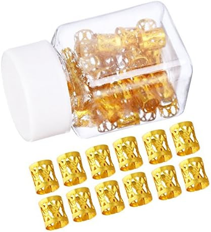 Mudder 50 Pieces Aluminum Dread Locks Adjustable Metal Cuffs Dreadlocks Beads Braiding Hair Decor... | Amazon (US)