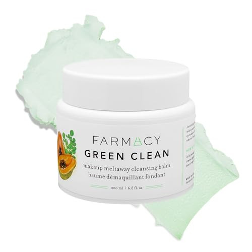 Farmacy Makeup Remover Cleansing Balm - Green Clean Waterproof Makeup Remover Balm + Oil Cleanser for Face - Gently Melts Make Up + SPF - Hydrates + Softens Skin with Super Greens + Papaya (200ml) | Amazon (US)