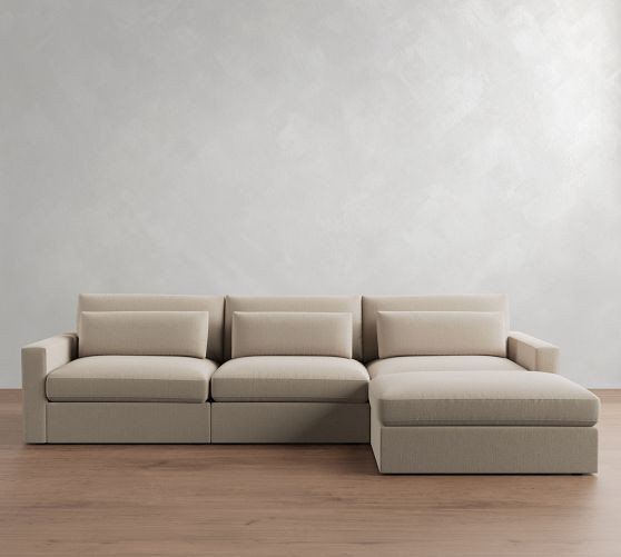 Westwood Square Arm Deep Seat Modular Chaise Sectional (142") | Pottery Barn (US)