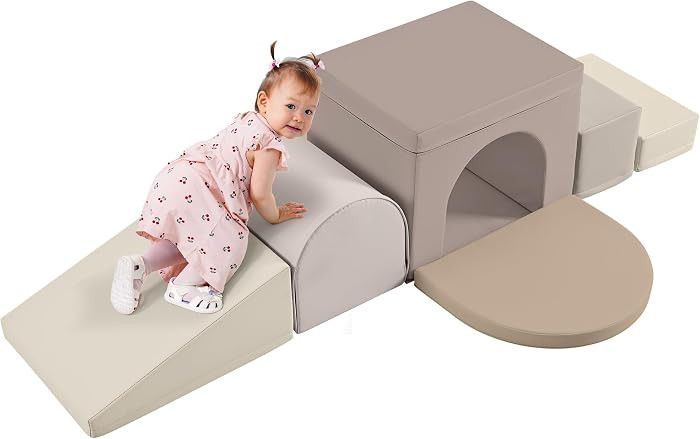 Merax Indoor Soft Foam Tunnel Climber, Toddler Climbing Toys with Tunnel | Amazon (US)