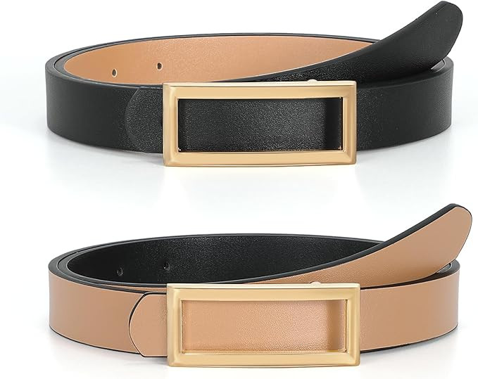 SUOSDEY Women Reversible Leather Belts for Jeans Pants Dresses Ladies Fashion Belts with Gold Buc... | Amazon (US)