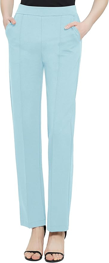 Urban CoCo Women's Yoga Dress Pants Stretchy Casual Slacks Straight Leg Work Pants with Pockets | Amazon (US)