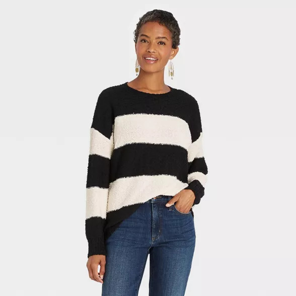 Women's Striped Long Sleeve Pullover Sweater - Knox Rose™ | Target