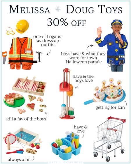 Melissa & Doug toys are 30% off at Target!! Rounded up a few of the boys favorites 

kids gift guide, pretend play 

#LTKkids #LTKGiftGuide #LTKCyberWeek