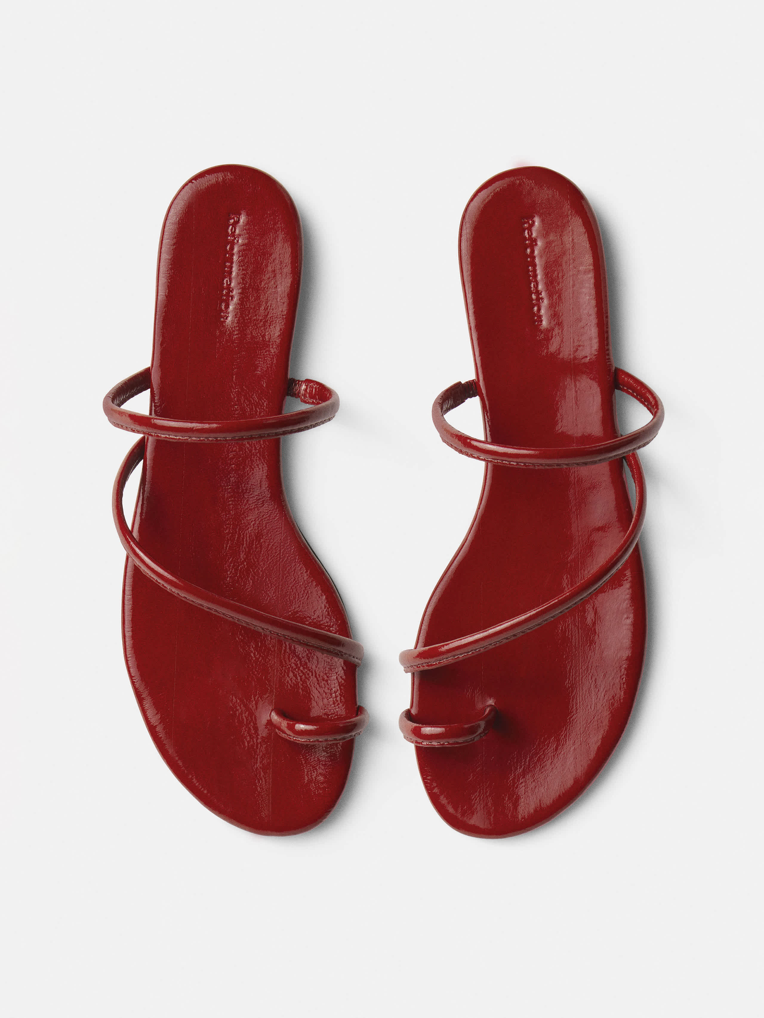 Reformation Ludo Toe Ring Strappy Flat Sandal Red 5 | Reformation (Global)