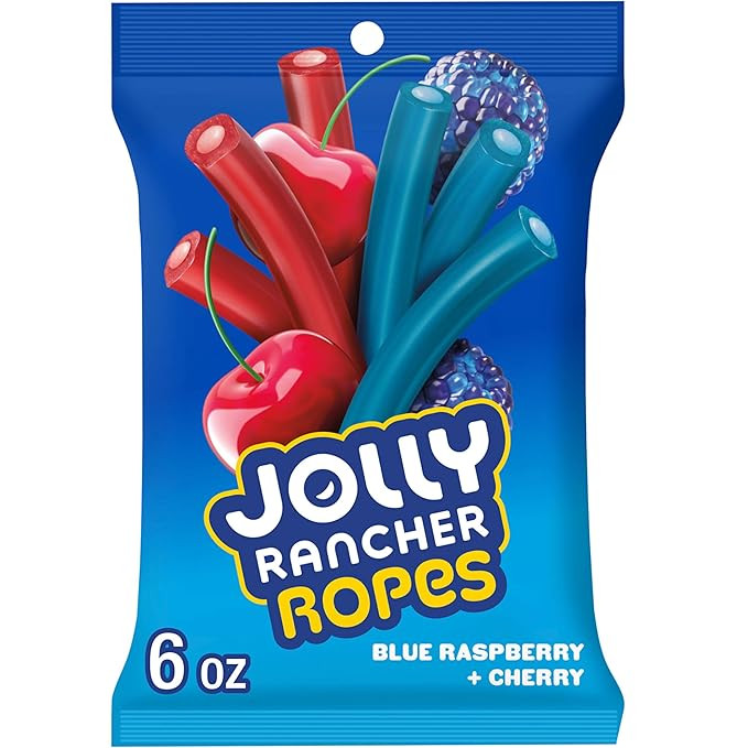 JOLLY RANCHER Ropes Blue Raspberry and Cherry Flavored Candy Bag, 6 oz | Amazon (US)