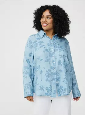 Lizzie Tencel Button-Up Shirt | Torrid (US & Canada)