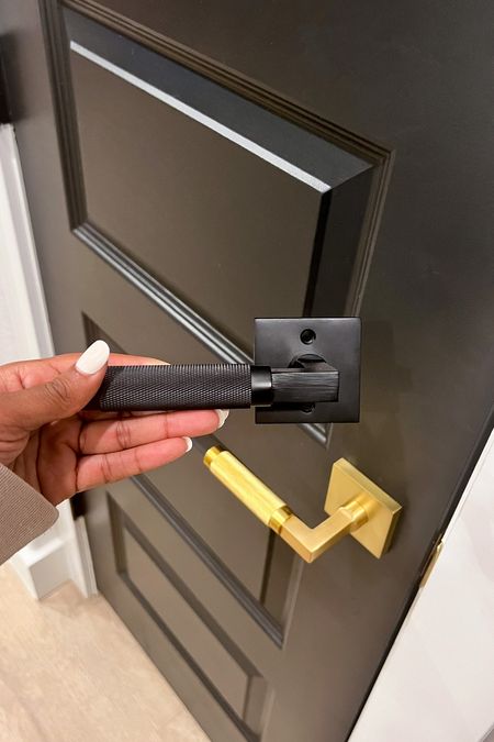 Our black and gold solid brass door levers! I love the textured, knurled detail on these gorgeous handles! Such a great way to elevate your home by making minor changes.

#LTKhome #LTKunder100