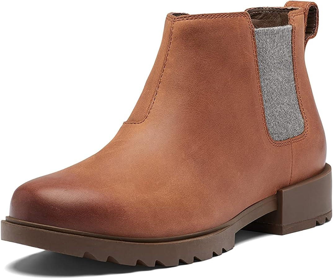 Sorel Women's Emelie II Chelsea Boot \u2014 Waterproof Leather Rain Boots | Amazon (US)