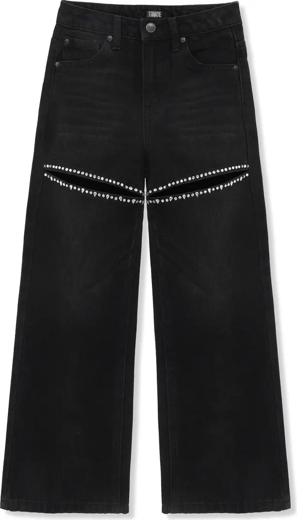 Truce Kids' Rhinestone Embellished Slit Jeans | Nordstrom | Nordstrom