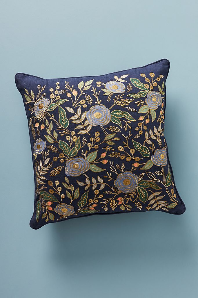 Rifle Paper Co. x Loloi Gold Tapestry Pillow | Anthropologie (US)