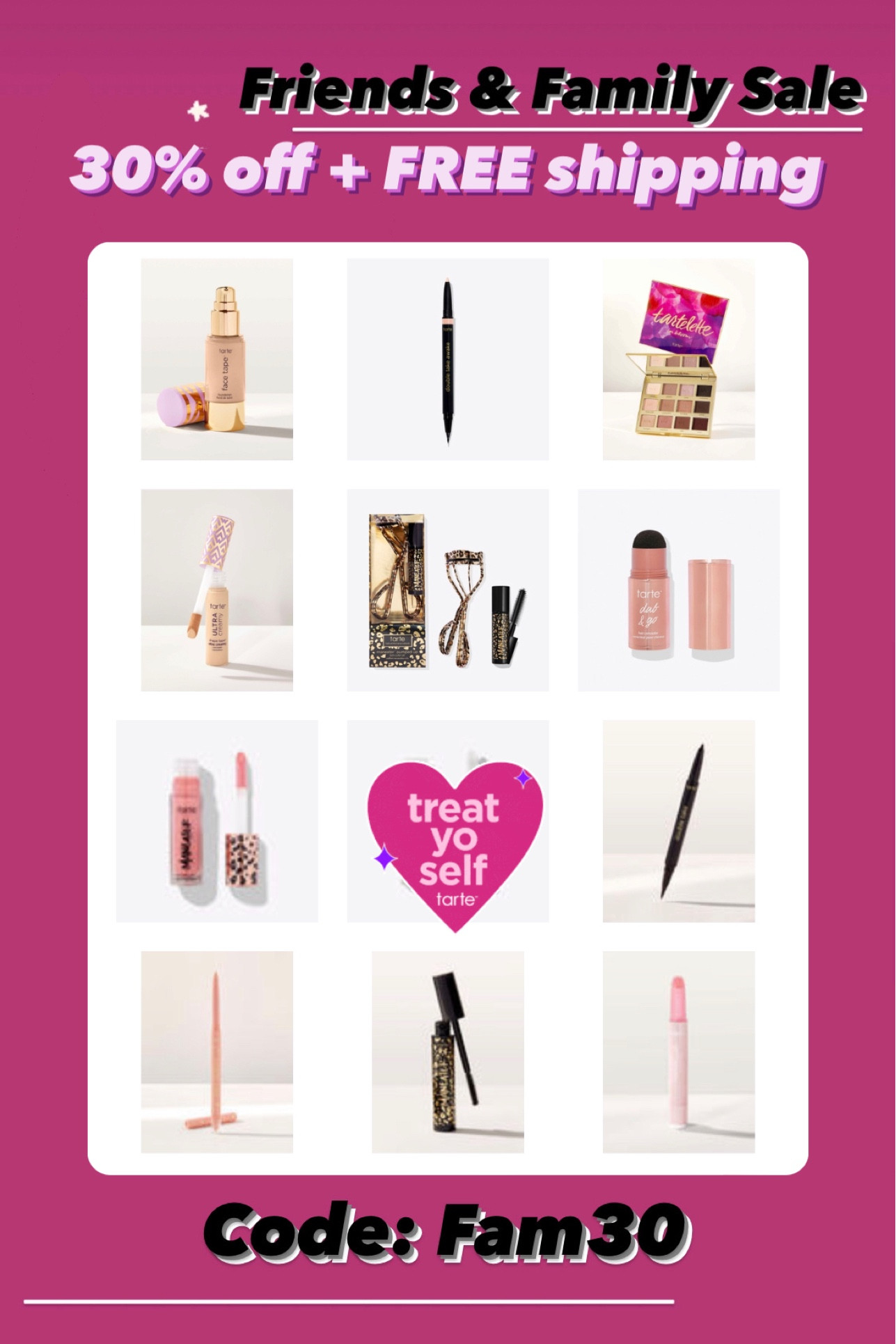 30% off Tarte / Tarte friends and family sale / beauty sale / Tarte sale 

#LTKsalealert #LTKunder50 #LTKbeauty