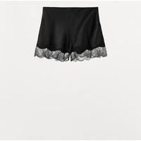 Zara - Satin Lace Shorts - Black - L - Woman | Zara US