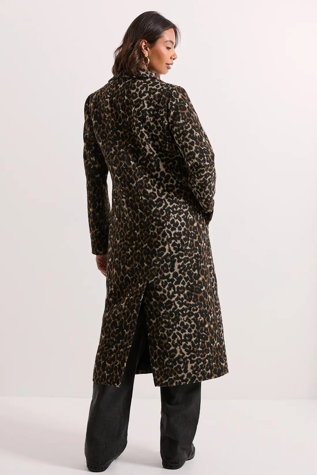 Leopard Animal Wool Midi Coat | boohoo (US & Canada)