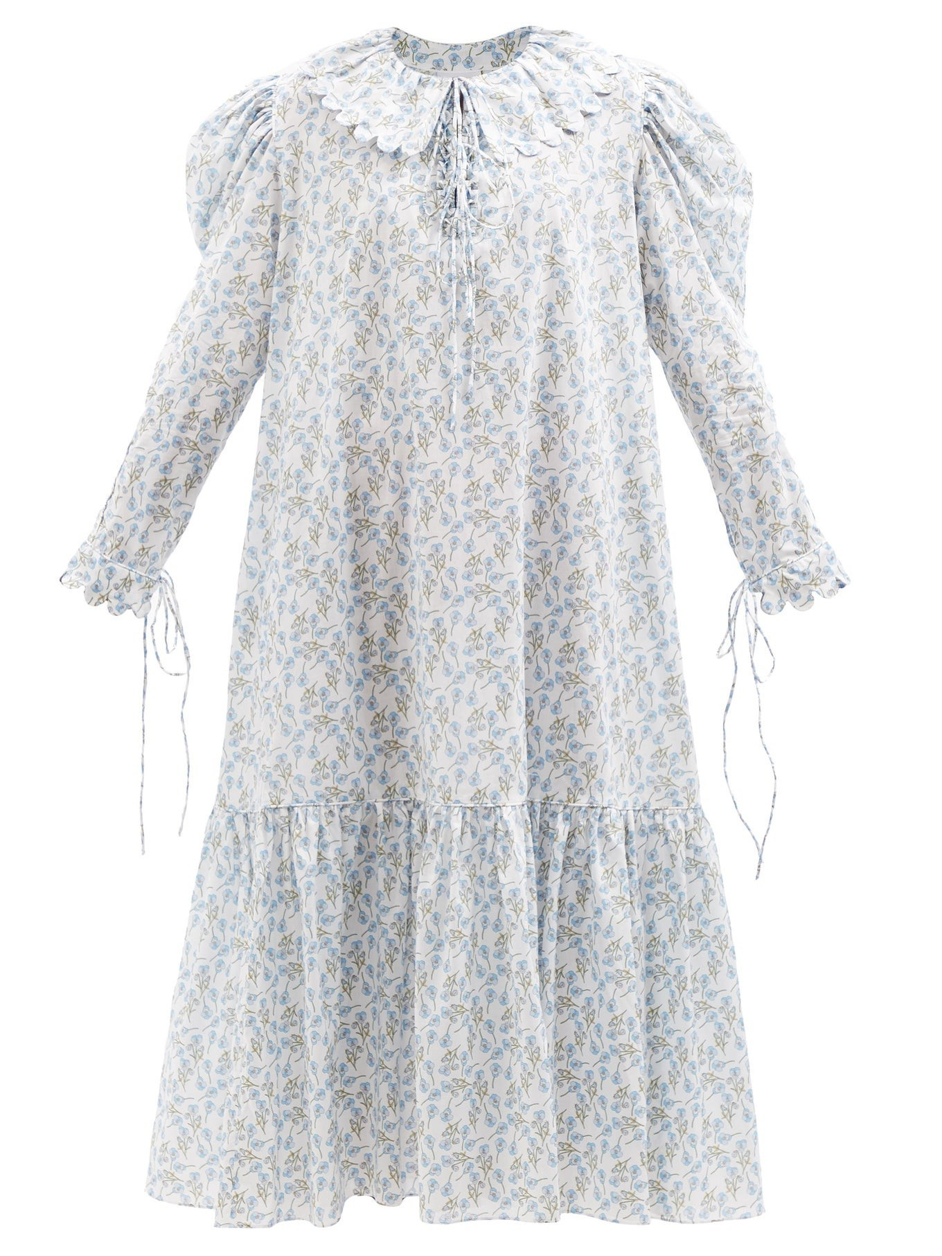 Elena puff-sleeve floral-print cotton-poplin dress | Horror Vacui | Matches (US)