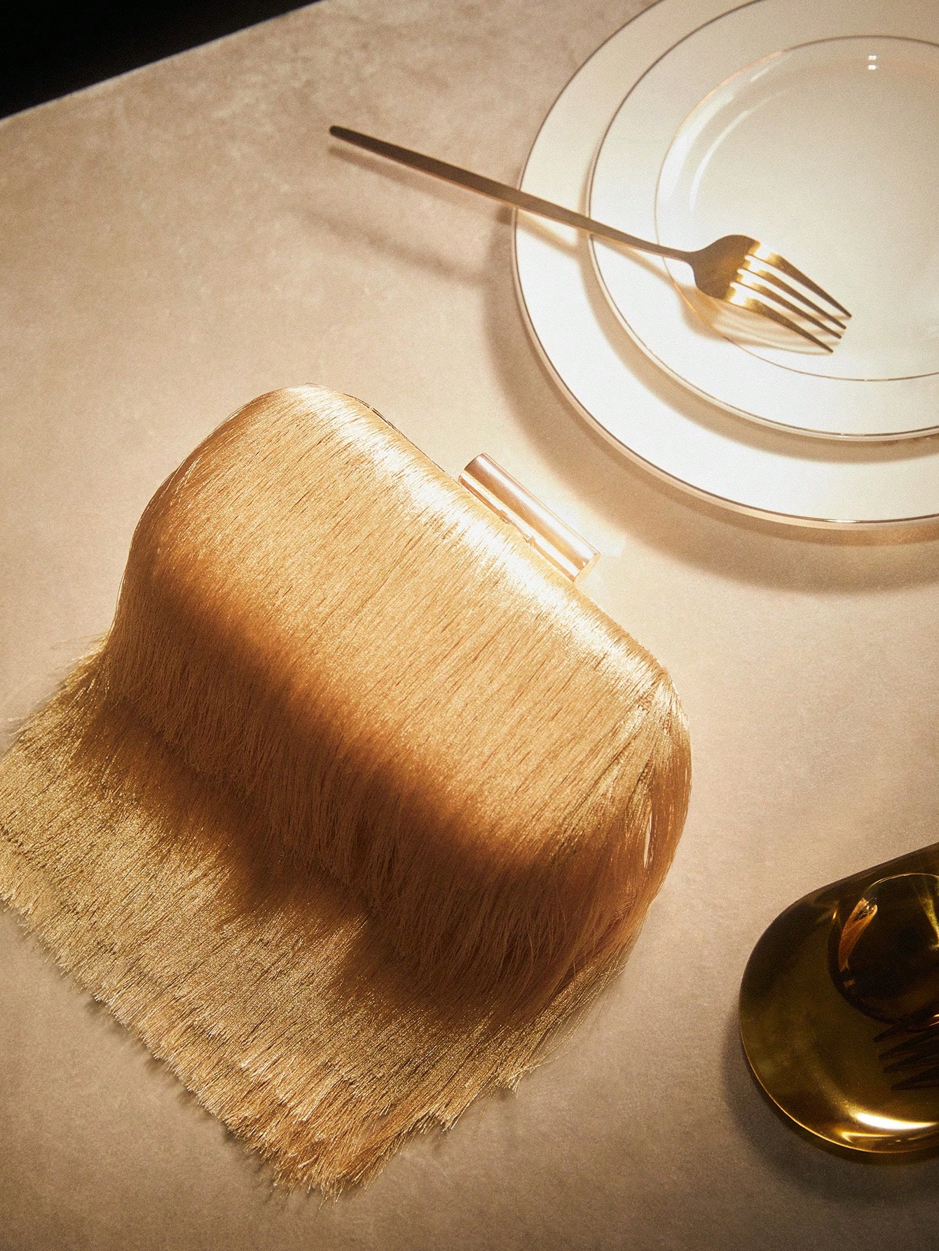 MOTF PREMIUM Glitter Bling,Shiny Glamorous,Elegant,Exquisite TIERED FRINGE CHAIN STRAP CLUTCH Din... | SHEIN