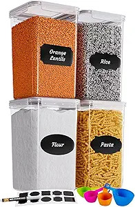 Chef's Path Extra Large Tall Airtight Food Storage Containers, Set of 4, Airtight Food Storage fo... | Amazon (US)