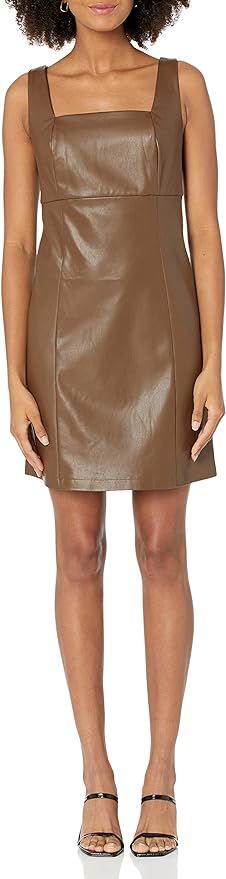 The Drop Women's Hank Vegan Leather Square-Neck Mini Dress | Amazon (US)