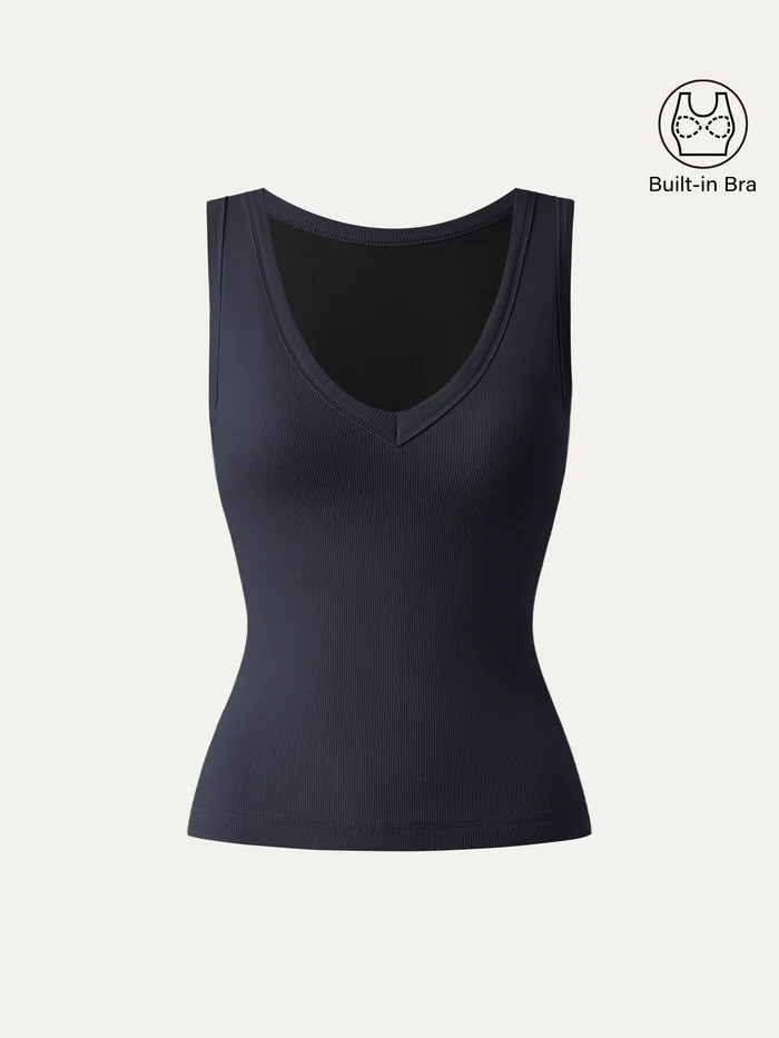 Stretchy V-neck Cotton New Airy Bra Tank | OGLmove