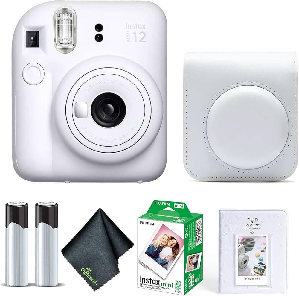 Fujifilm Instax Mini 12 Instant Camera Clay White Bundle with Fuji Instax Mini Film Value Pack (2... | Amazon (US)