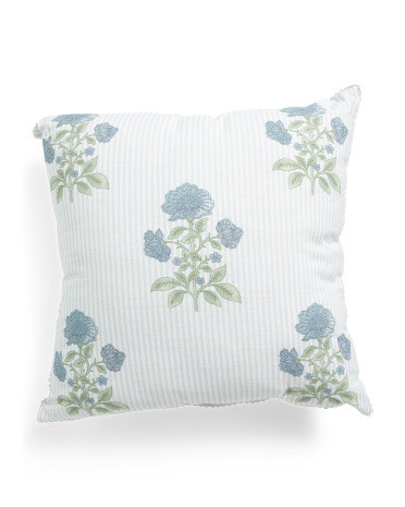 20x20 Painted Block Print Striped Pillow | Polyester/Cotton | Marshalls