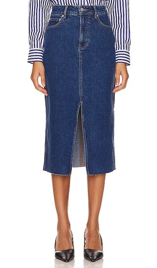 Victoria Long Midi Skirt in Stoned Bright Blue | Revolve Clothing (Global)