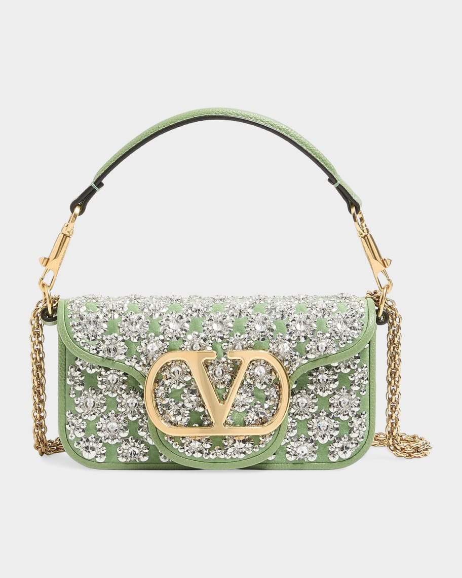 Valentino Garavani Loc\u00f2 Small Embroidered Shoulder Bag | Neiman Marcus