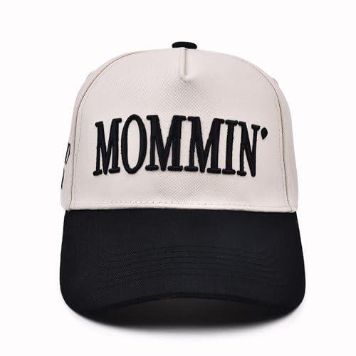 Women’s Mommin Trucker Hat – Vintage Two-Tone Ponytail Baseball Cap, Embroidered Adjustable Hat, Great Gift for Mom & Women Black | Amazon (US)