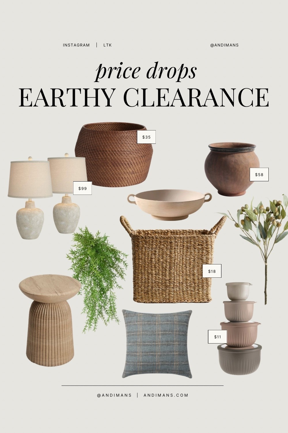 Earthy home decor price drop finds!

#LTKHome #LTKSaleAlert #LTKFindsUnder100