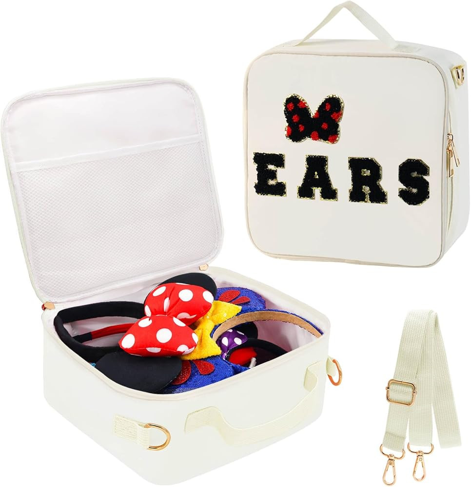 Chenille Mouse Ears Travel Case Hair Accessories Organizer Bag for Girls Women Kids Adults Large ... | Amazon (US)
