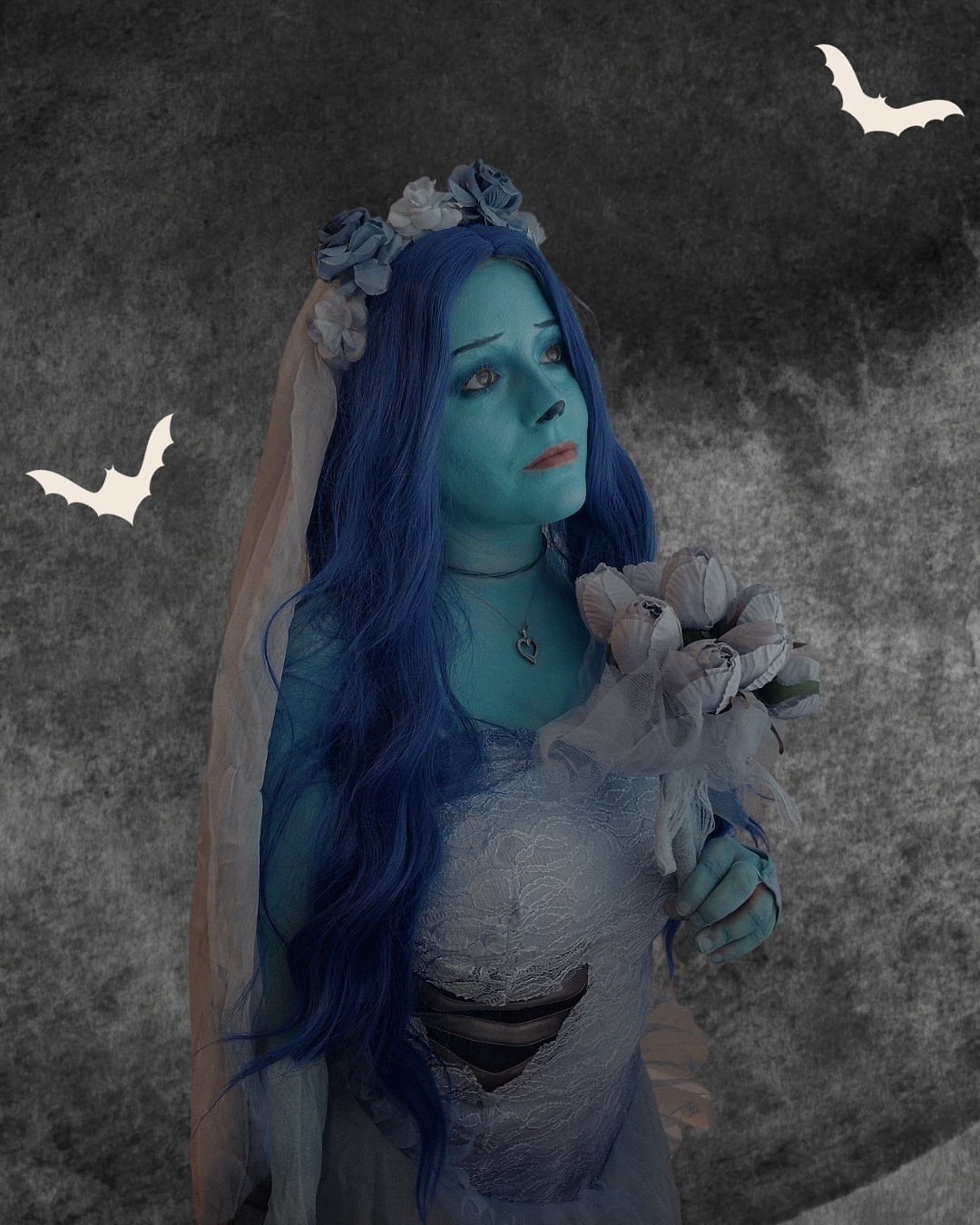 Can a heart still break once it’s stopped beating? 
Became Emily from Corpse Bride for a while 
💍🩶 
.
.
.
.
.
.
.
.
.
.
#timburton #timburtonmovies #timburtoncharacters #corpsebride #corpsebridemakeup #corpsebridecosplay cosplay, Tim Burton, Halloween costume