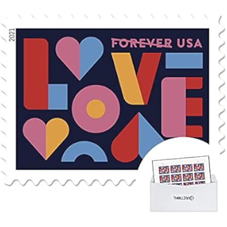 US Postal LOVE 2021 Forever First Class Postage Mailing Stamps for Invitation Wedding Celebration Pa | Amazon (US)