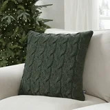 My Texas House Monte 20" x 20" Green Chenille Cable Knit Decorative Pillow | Walmart (US)