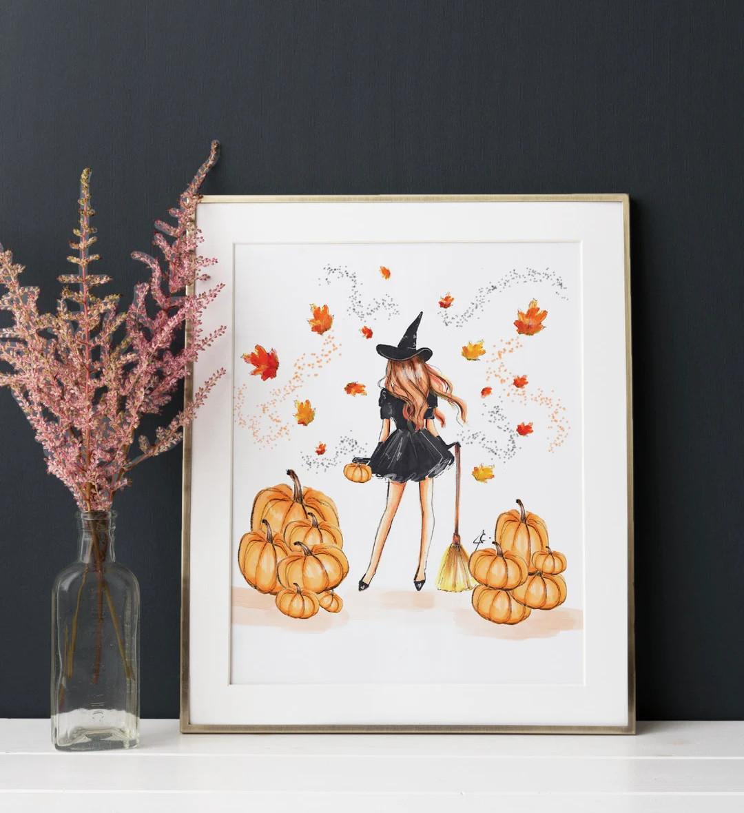 The Wicked Witch print fashion Illustration Halloween Wicked Fall Print PSL spooky Season Print b... | Etsy (US)